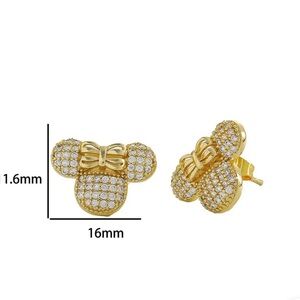 Gold Bow Stud Earrings